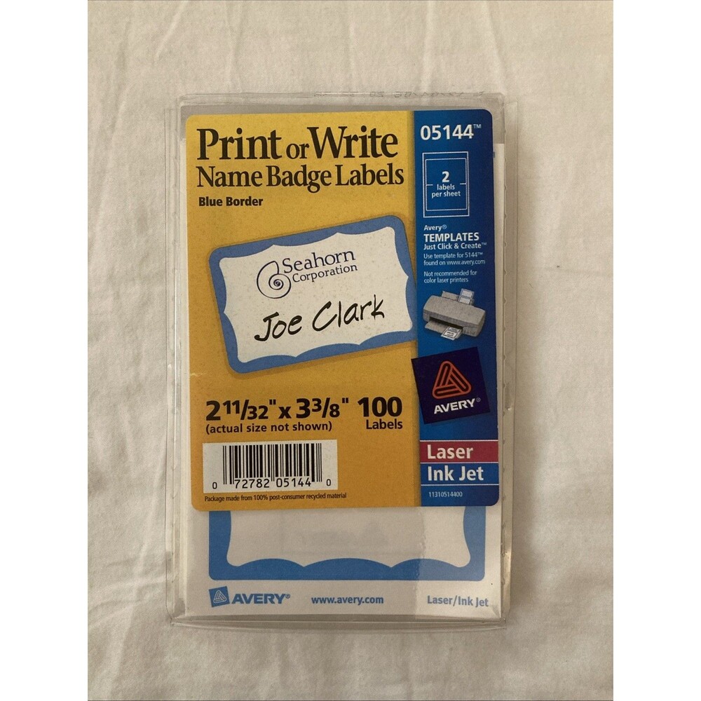 Avery Name Badge Label 2 11/32 in. x 3 3/8 in. | Only Includes 77 Of 100 Labels